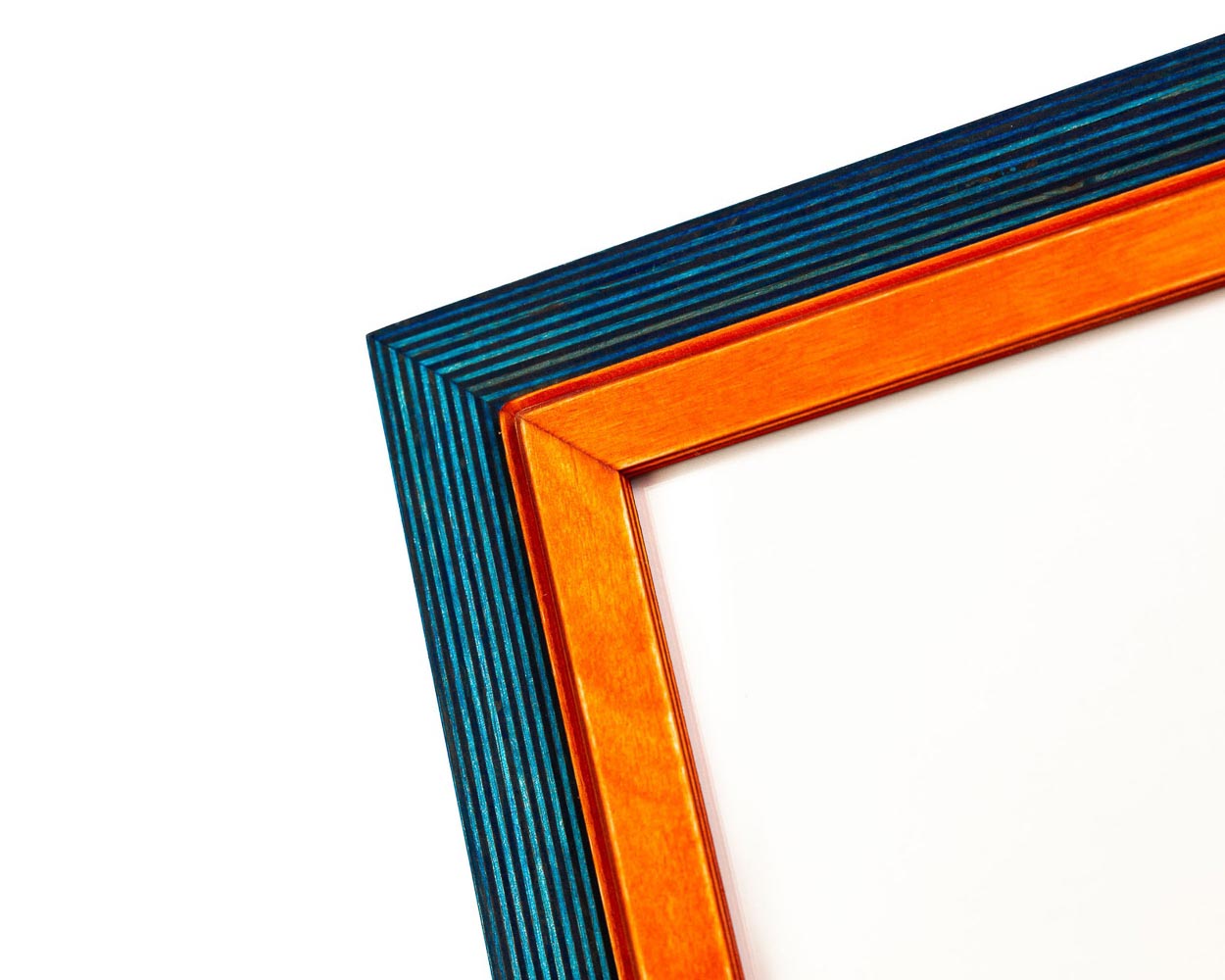 Blue + Orange Custom Frame, Wood Photo Frame, Poster Frame, ANY SIZES - 5x7 6x6 6x8 8x8 8x10 8x12 8.5x11 11x14 11x17 12x18 18x24 16x20 A4 A3