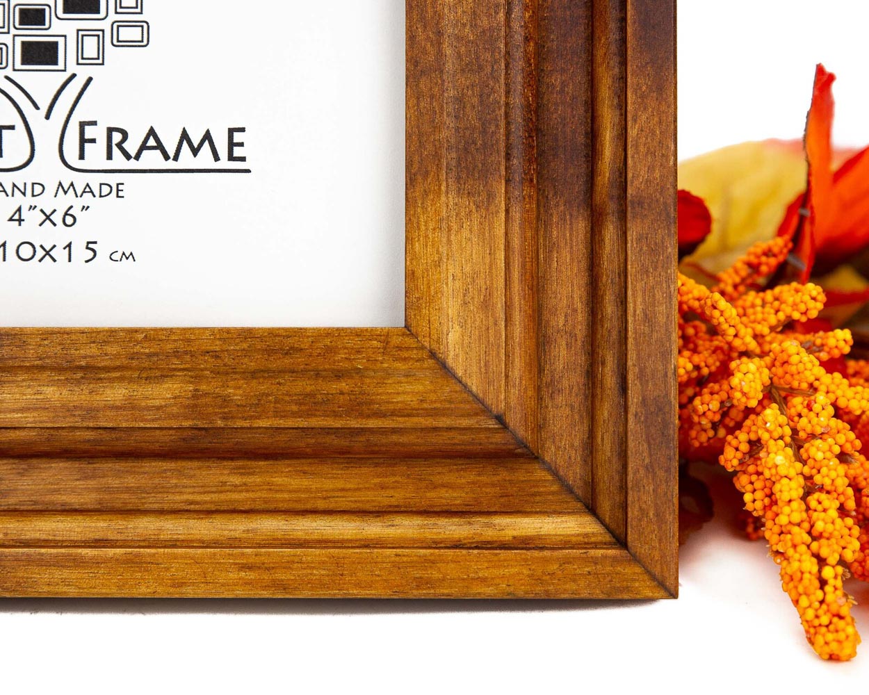 Honey Brown Wooden Gallery Frame in 2 inch Flat Style, Handmade Hardwood Picture Frame, Any Custom Size A2 A1 8x10 9x12 11x14 16x20 24x18