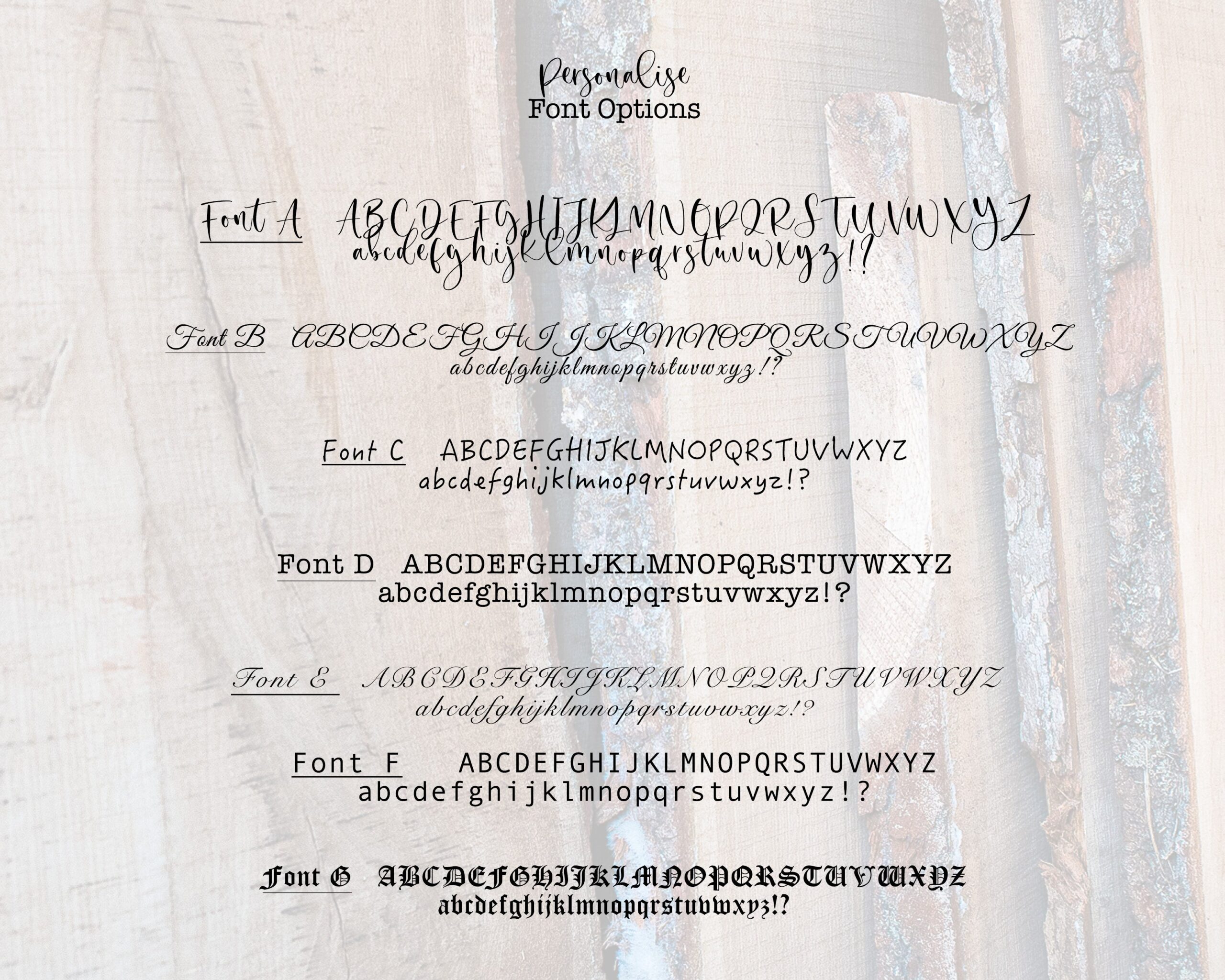 Engraved Brown Photo Frame from Solid Birch Wood